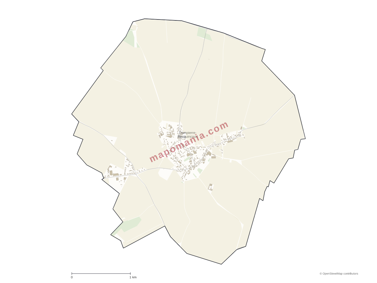 Carte de Dompierre-Becquincourt à personnaliser