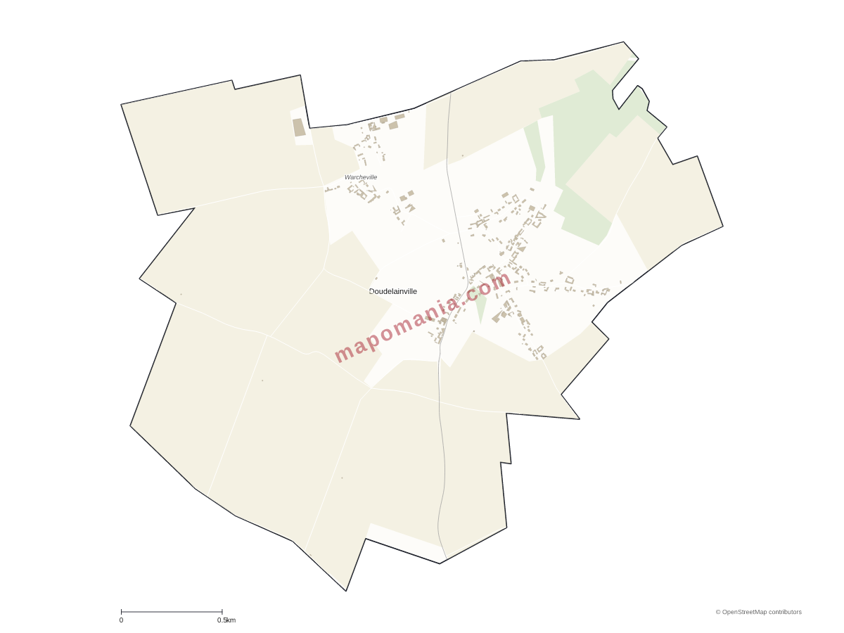 Carte de Doudelainville à personnaliser
