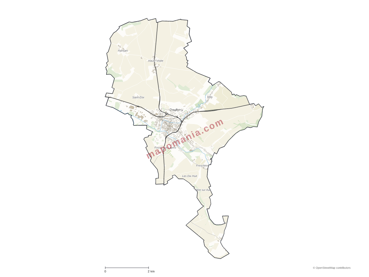 Carte de Doullens à personnaliser