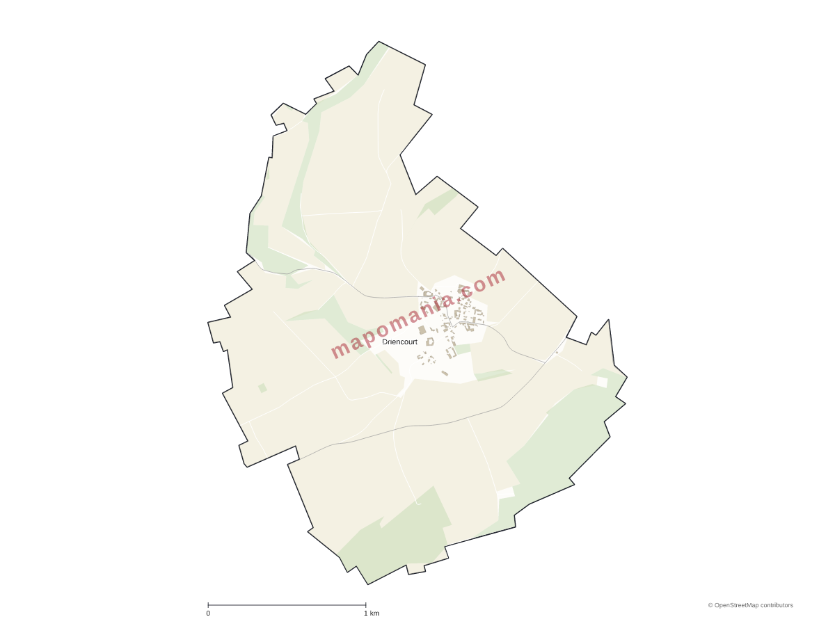 Carte de Driencourt à personnaliser