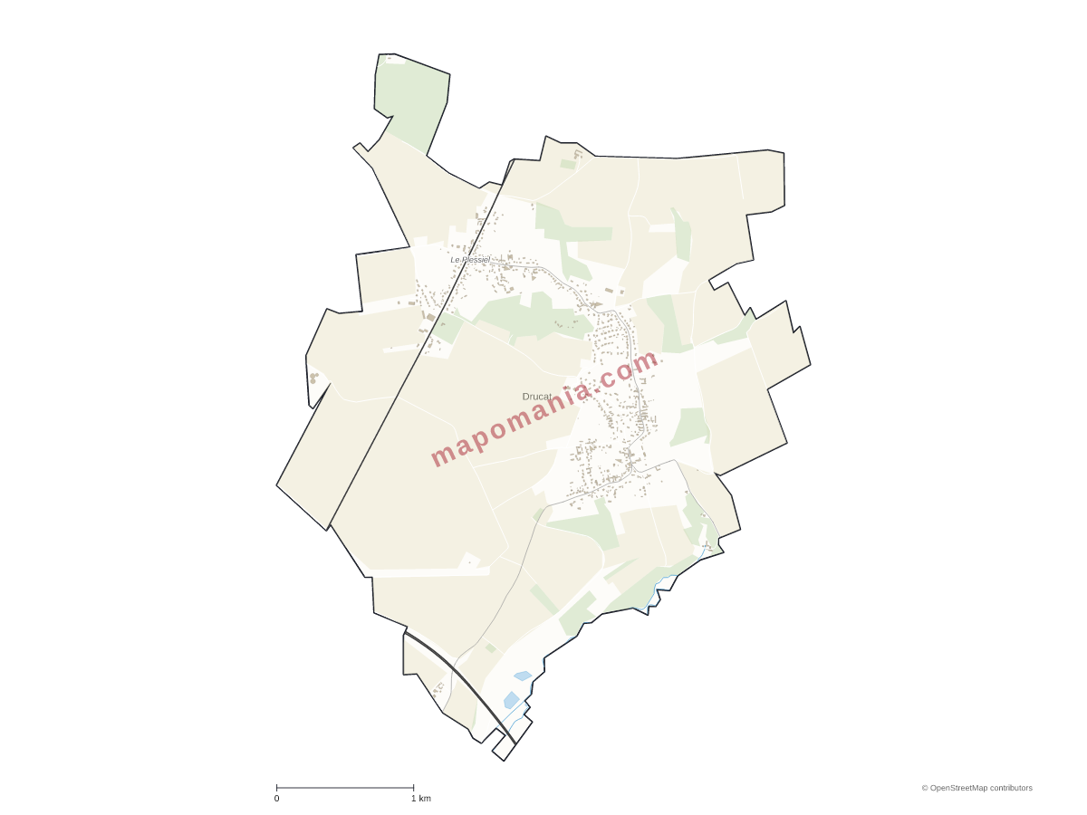 Carte de Drucat à personnaliser