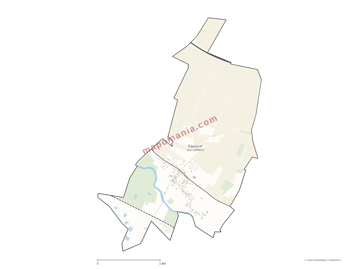 Carte de Eaucourt-sur-Somme à personnaliser
