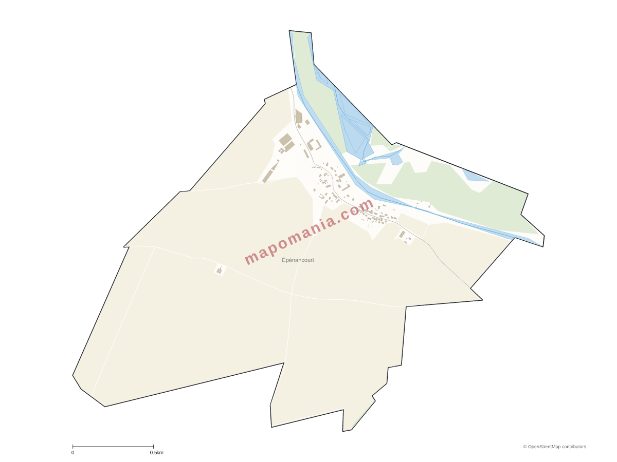 Carte de Épénancourt à personnaliser