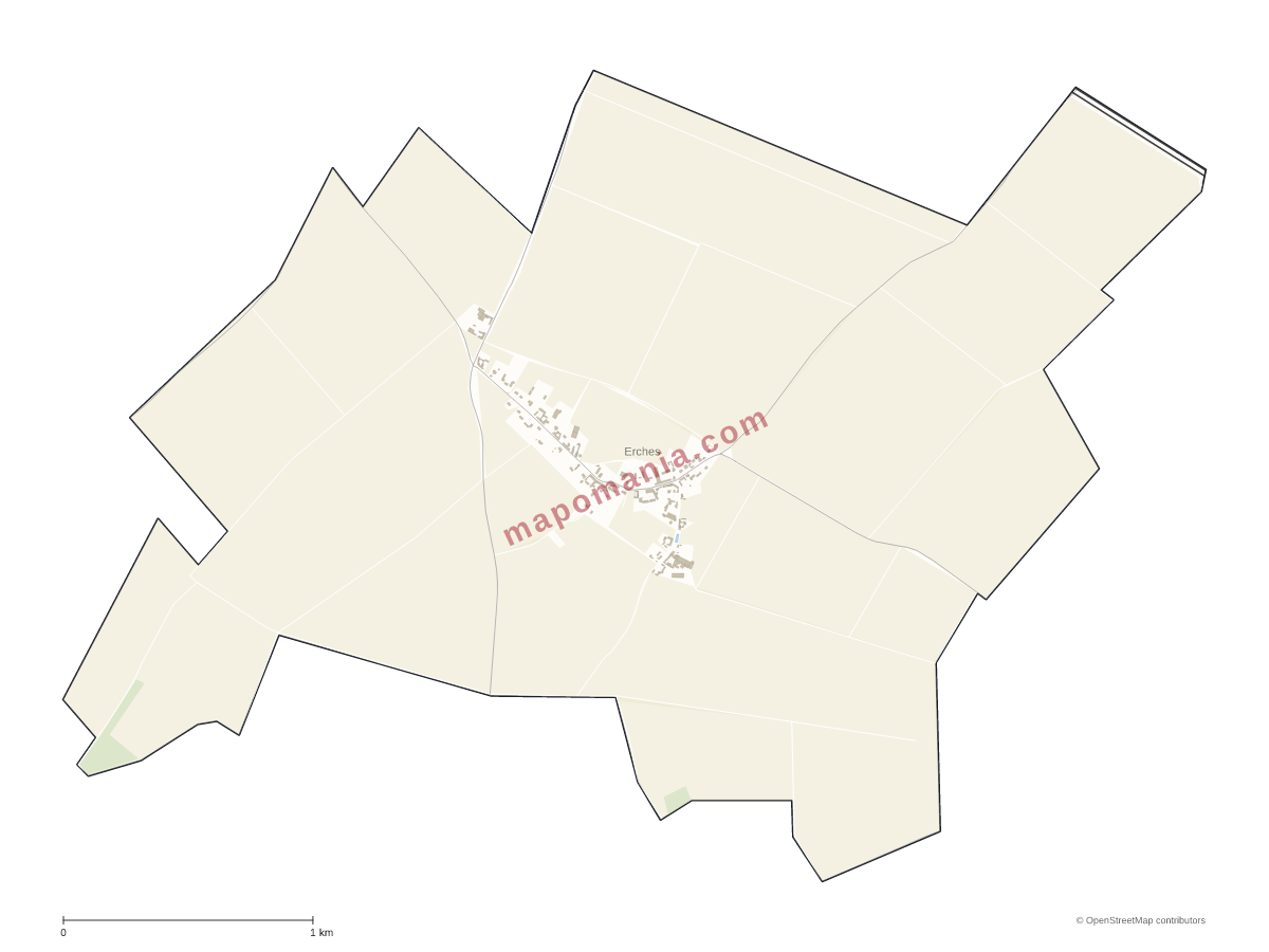 Carte de Erches à personnaliser