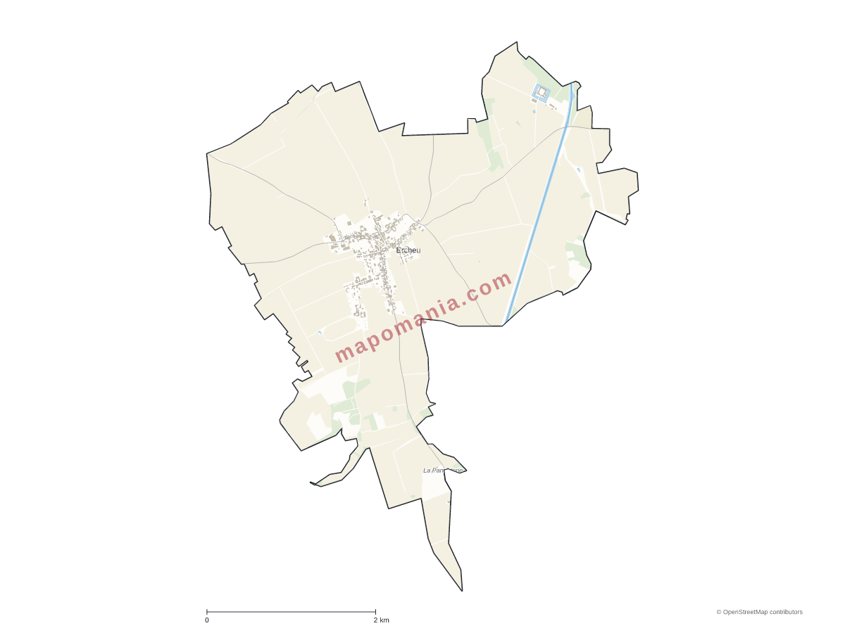 Carte de Ercheu à personnaliser