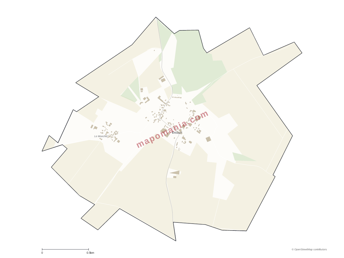 Carte de Ercourt à personnaliser
