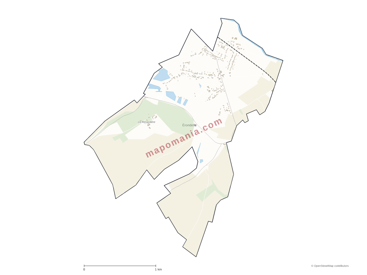 Carte de Érondelle à personnaliser