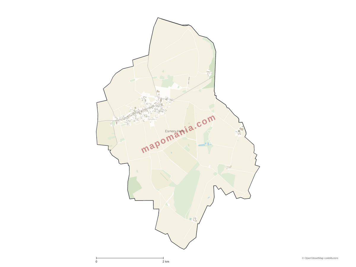 Carte de Esmery-Hallon à personnaliser
