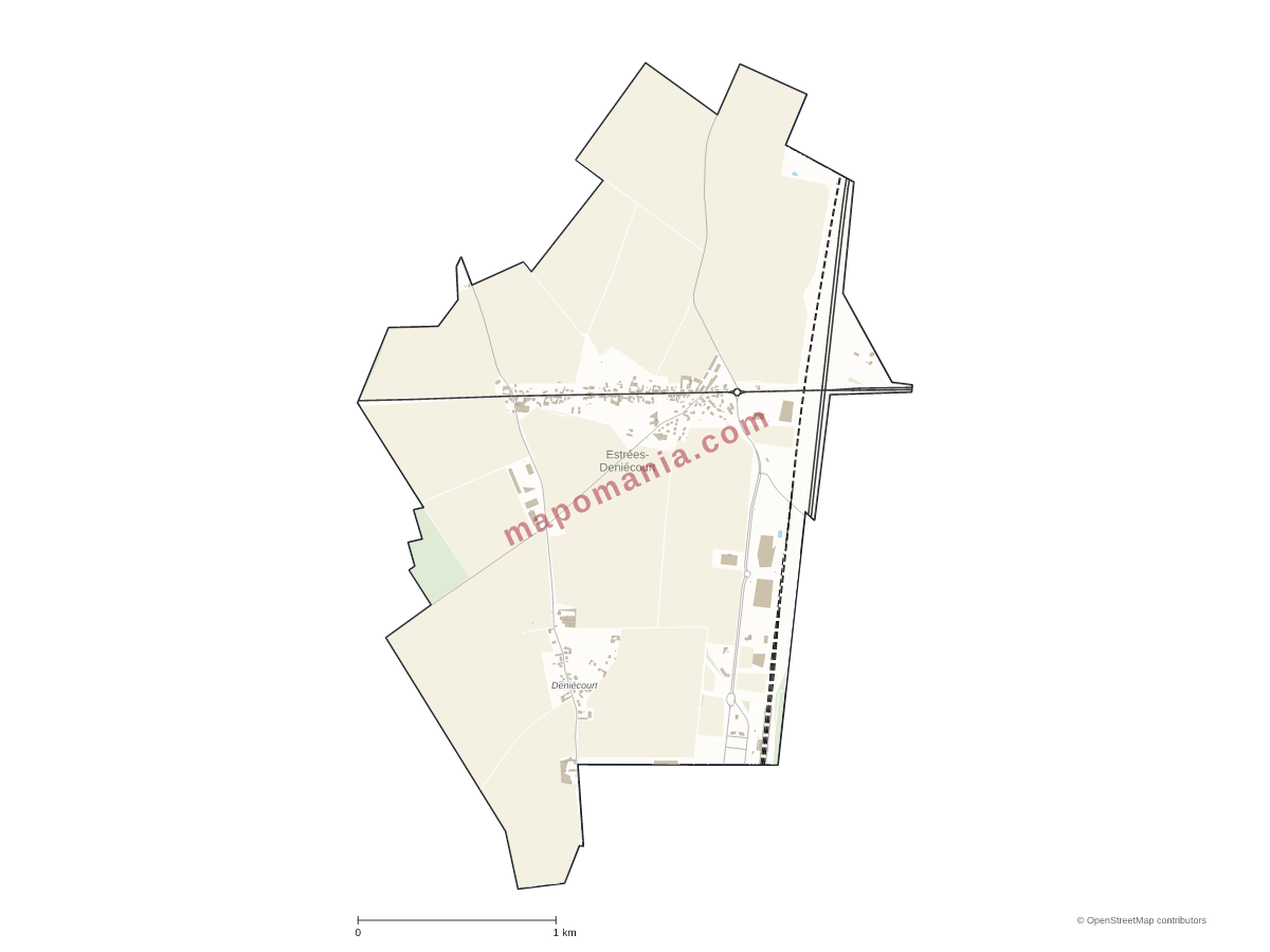 Carte de Estrées-Deniécourt à personnaliser