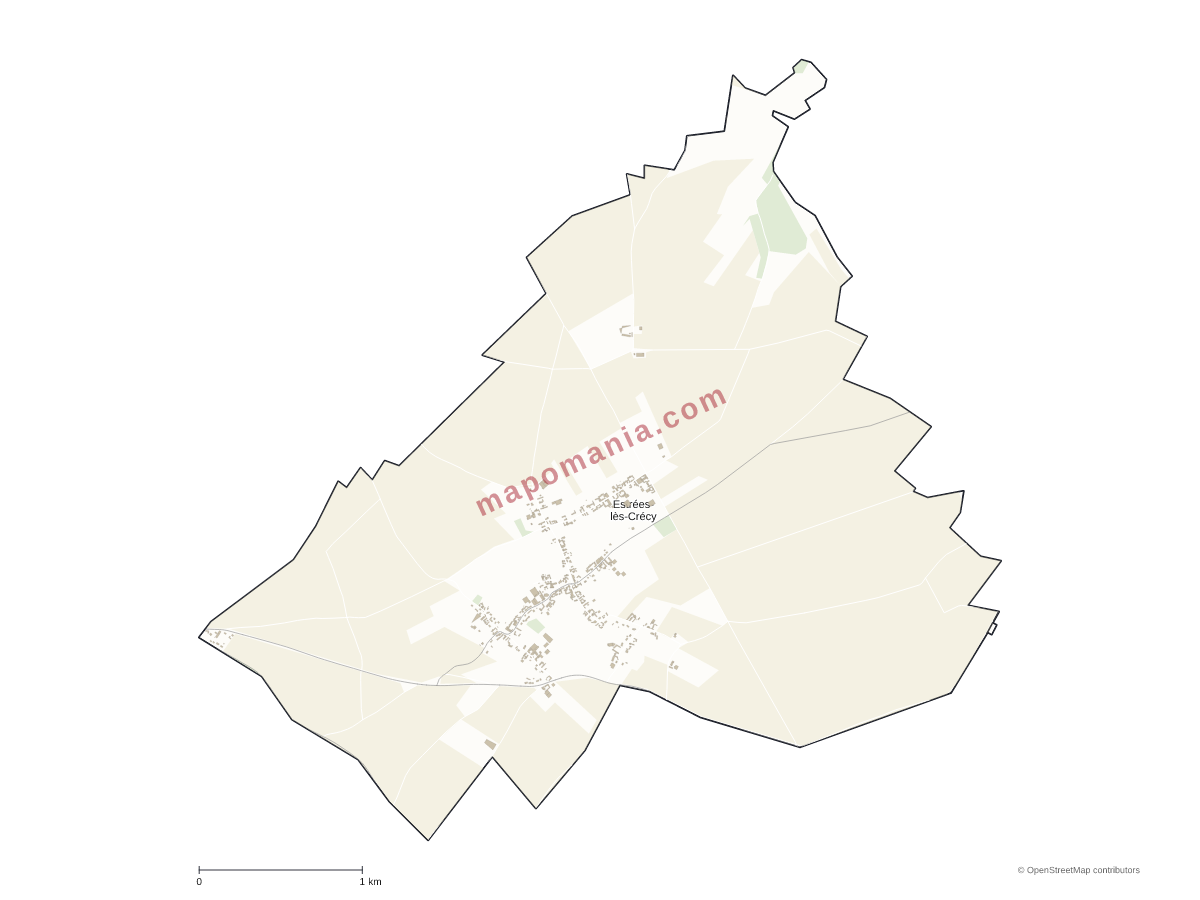 Carte de Estrées-lès-Crécy à personnaliser