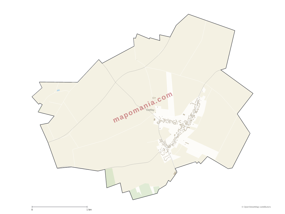 Carte de Ételfay à personnaliser