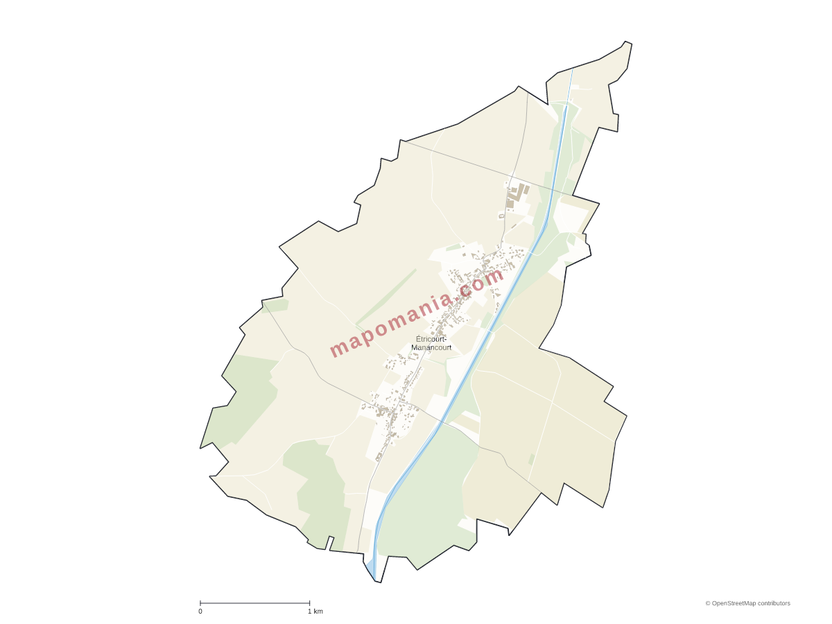 Carte de Étricourt-Manancourt à personnaliser