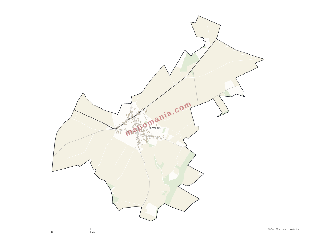 Carte de Fienvillers à personnaliser