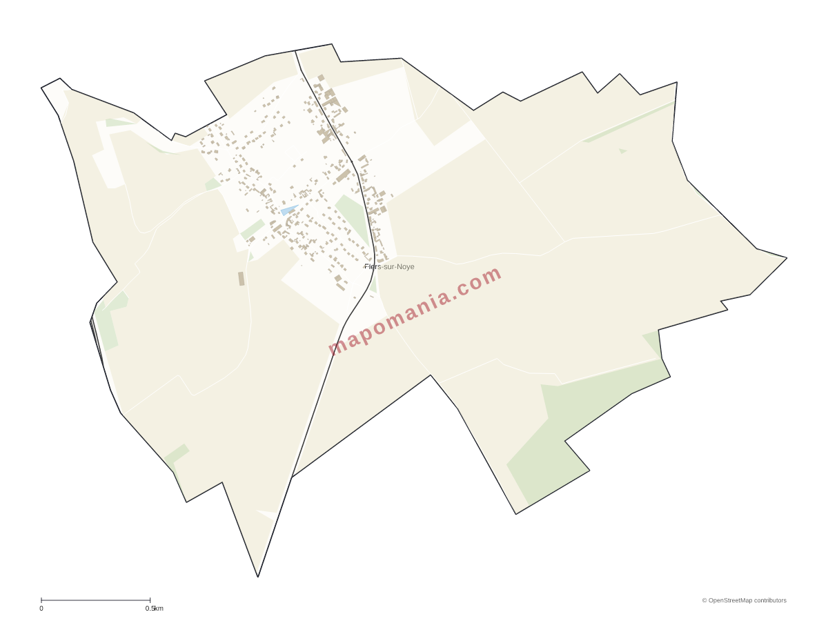 Carte de Flers-sur-Noye à personnaliser