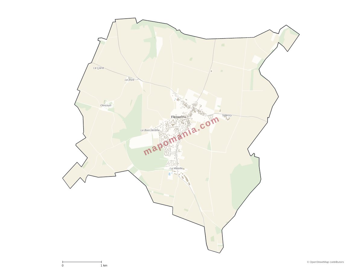 Carte de Flesselles à personnaliser
