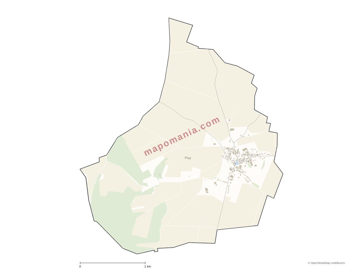 Carte de Fluy à personnaliser