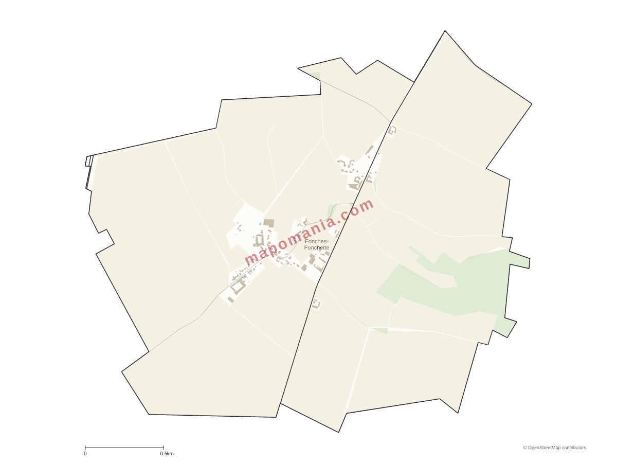 Carte de Fonches-Fonchette à personnaliser