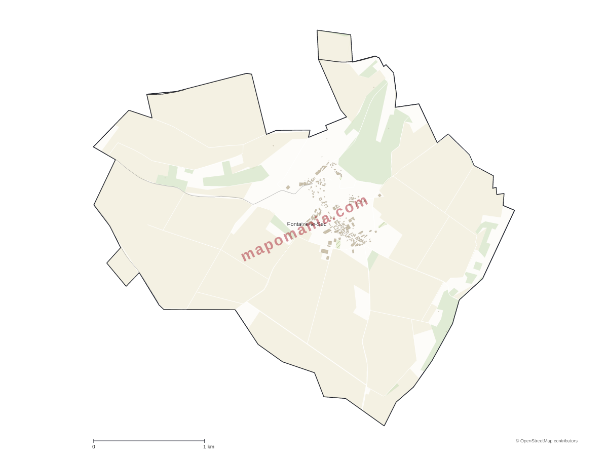 Carte de Fontaine-le-Sec à personnaliser