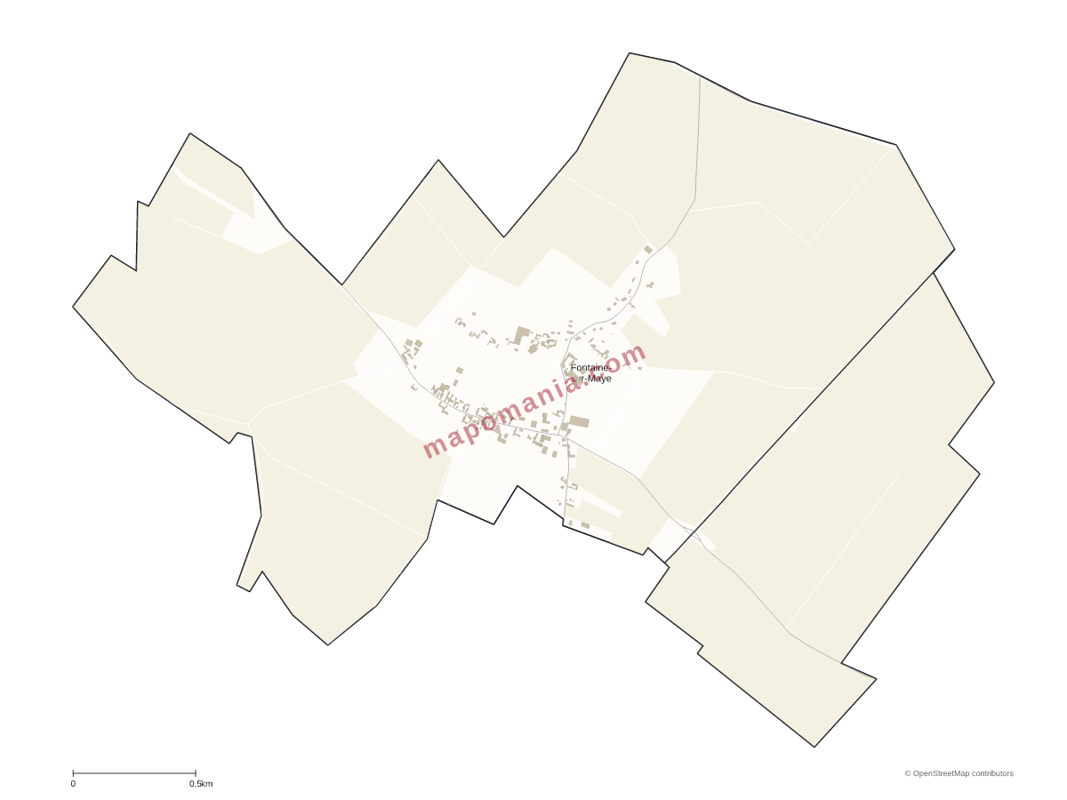 Carte de Fontaine-sur-Maye à personnaliser