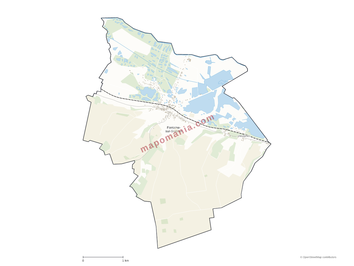 Carte de Fontaine-sur-Somme à personnaliser