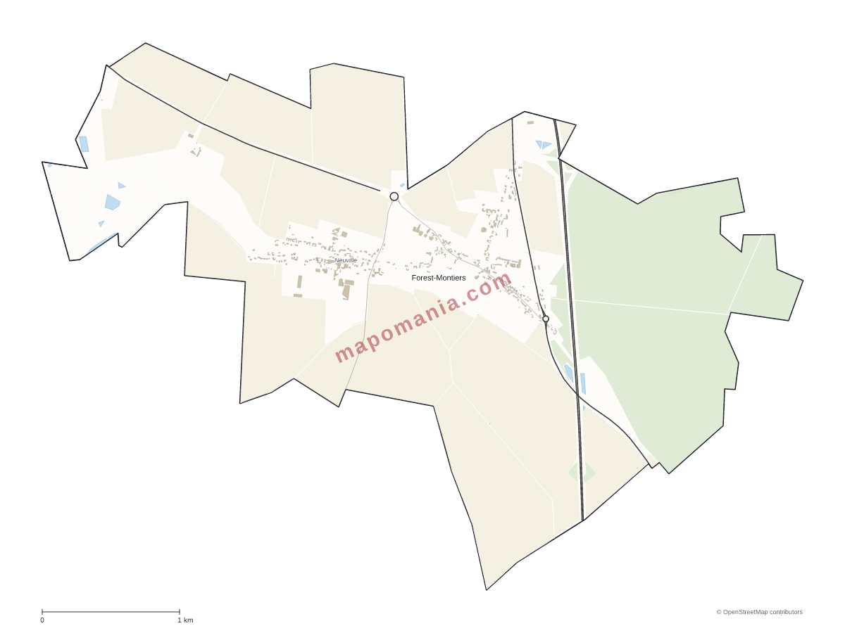 Carte de Forest-Montiers à personnaliser