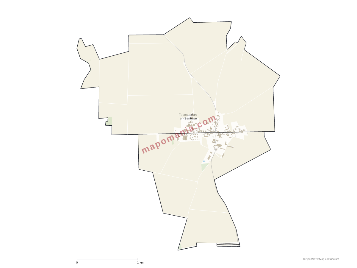 Carte de Foucaucourt-en-Santerre à personnaliser