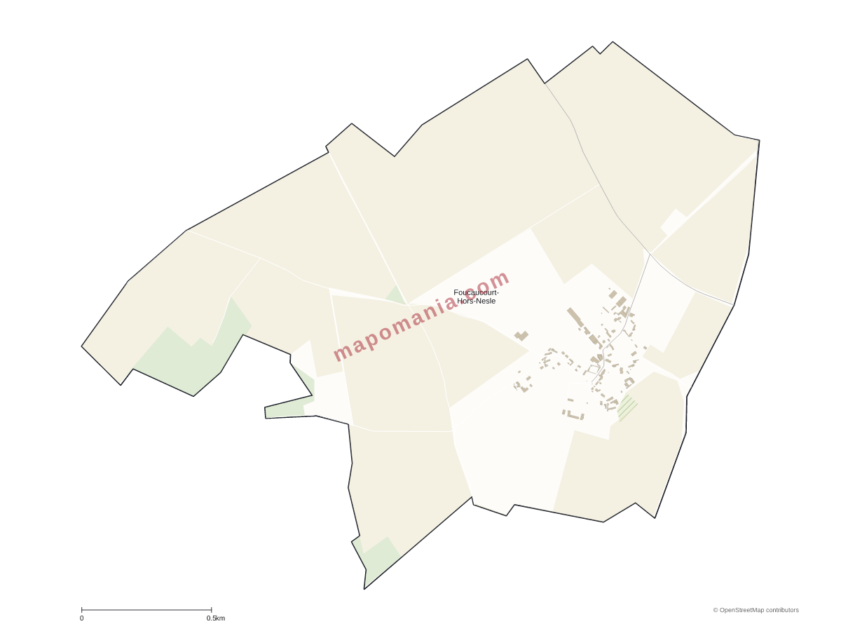 Carte de Foucaucourt-Hors-Nesle à personnaliser