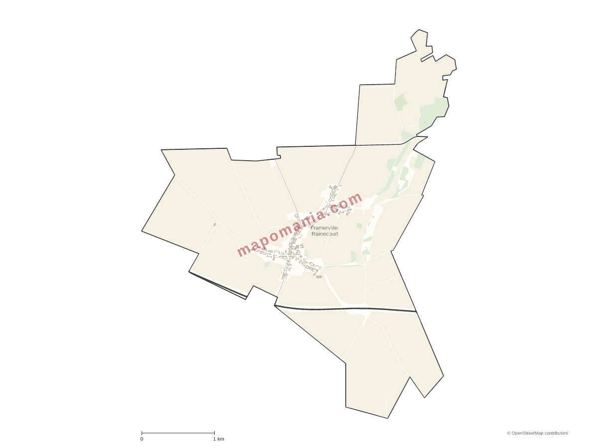 Carte de Framerville-Rainecourt à personnaliser