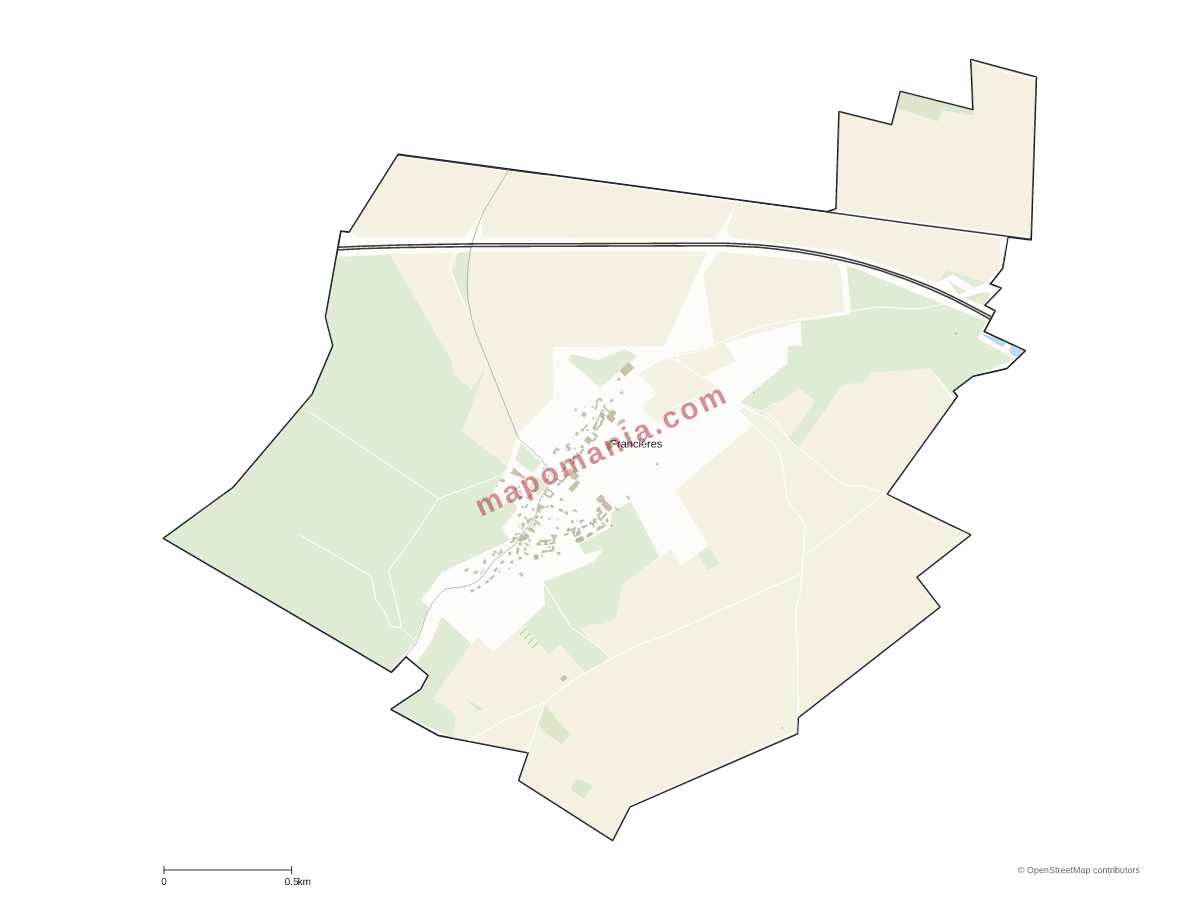 Carte de Francières à personnaliser