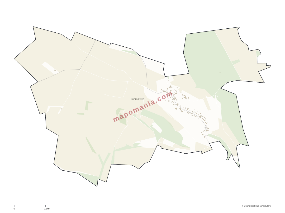 Carte de Franqueville à personnaliser