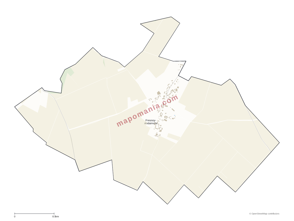 Carte de Fresnoy-Andainville à personnaliser