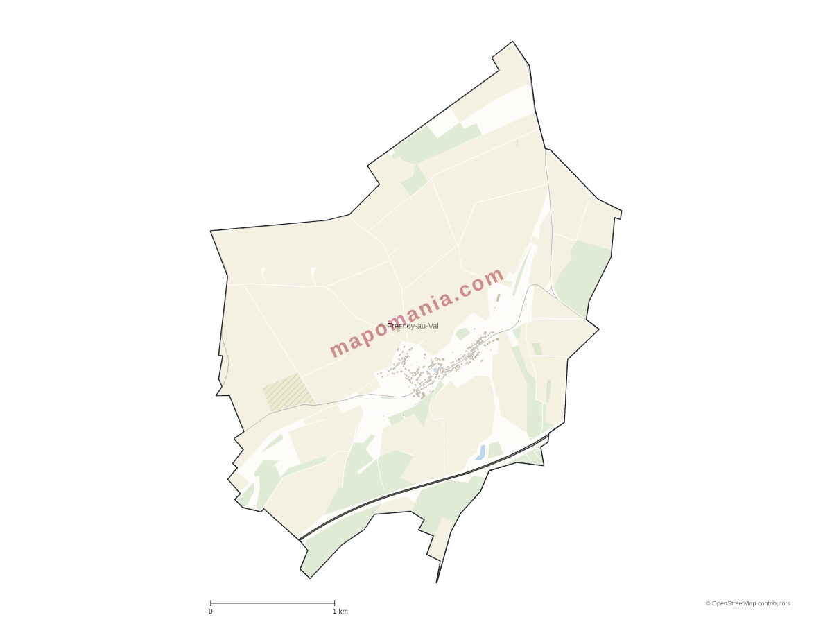 Carte de Fresnoy-au-Val à personnaliser