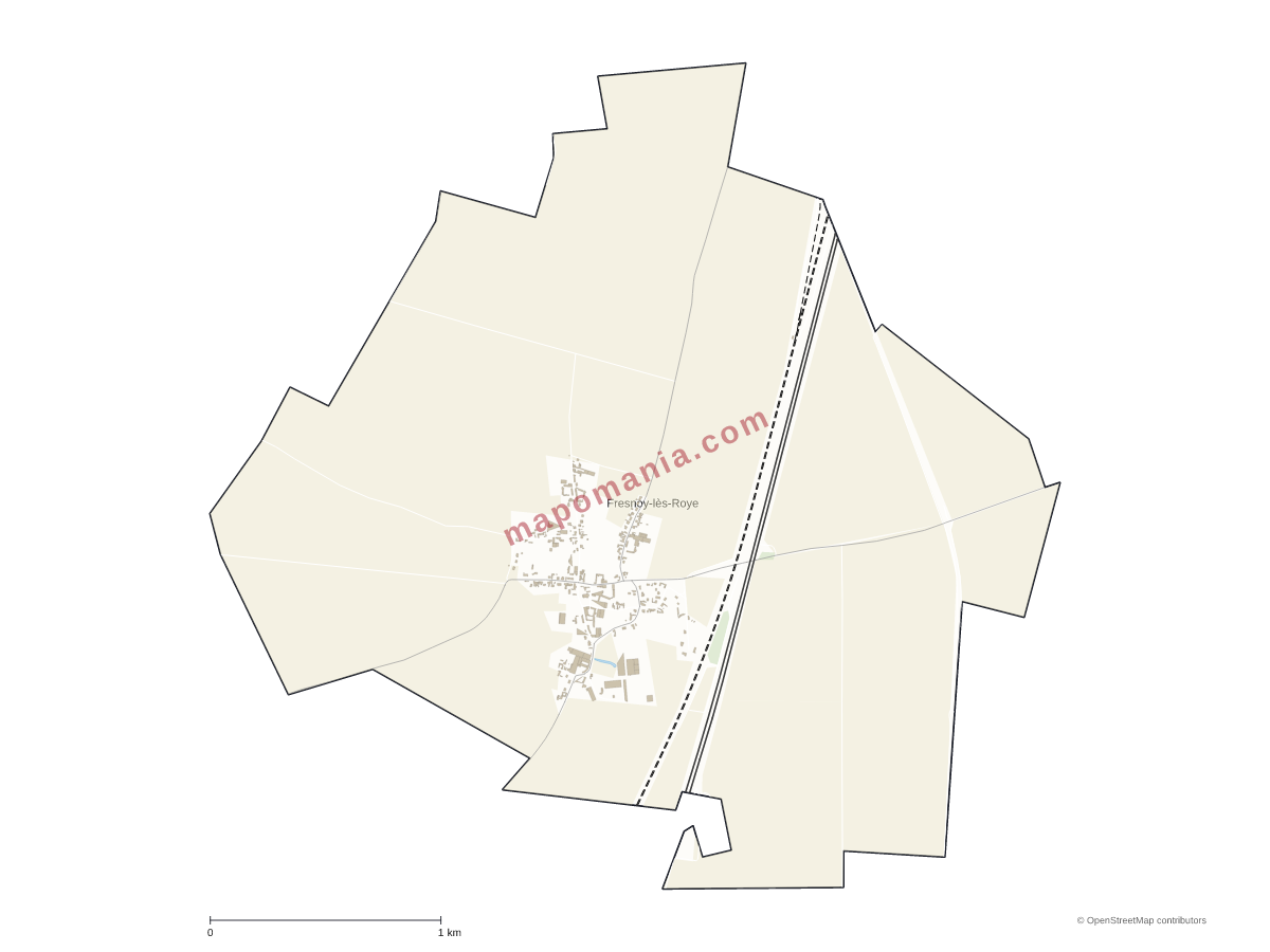Carte de Fresnoy-lès-Roye à personnaliser