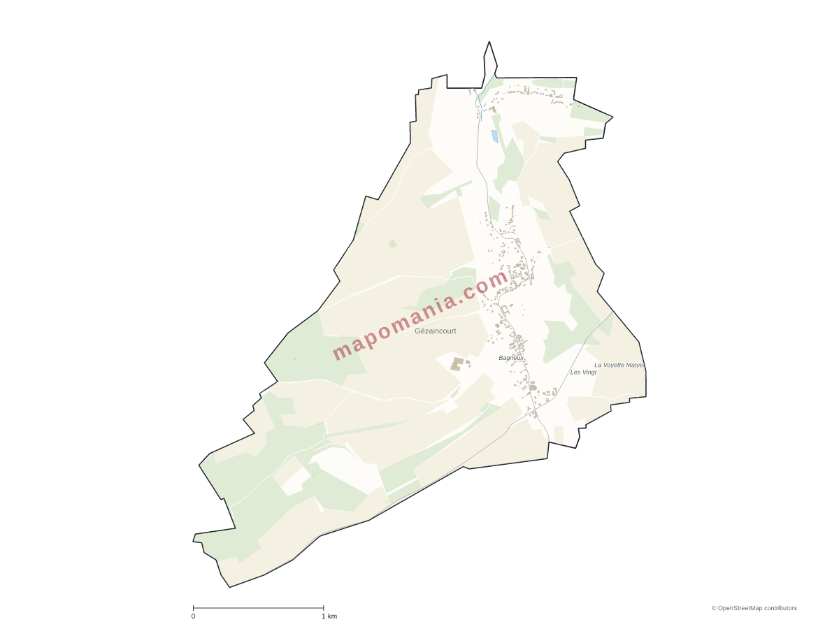 Carte de Gézaincourt à personnaliser