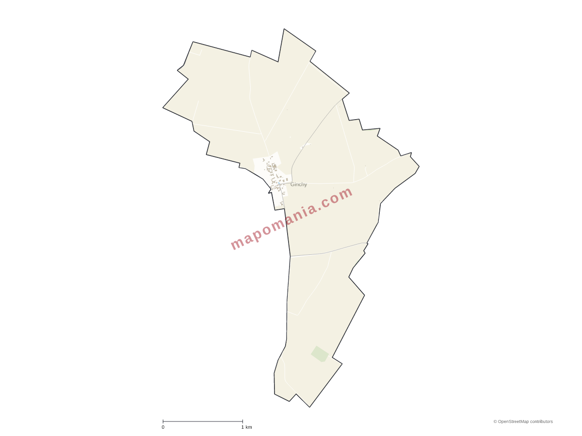 Carte de Ginchy à personnaliser