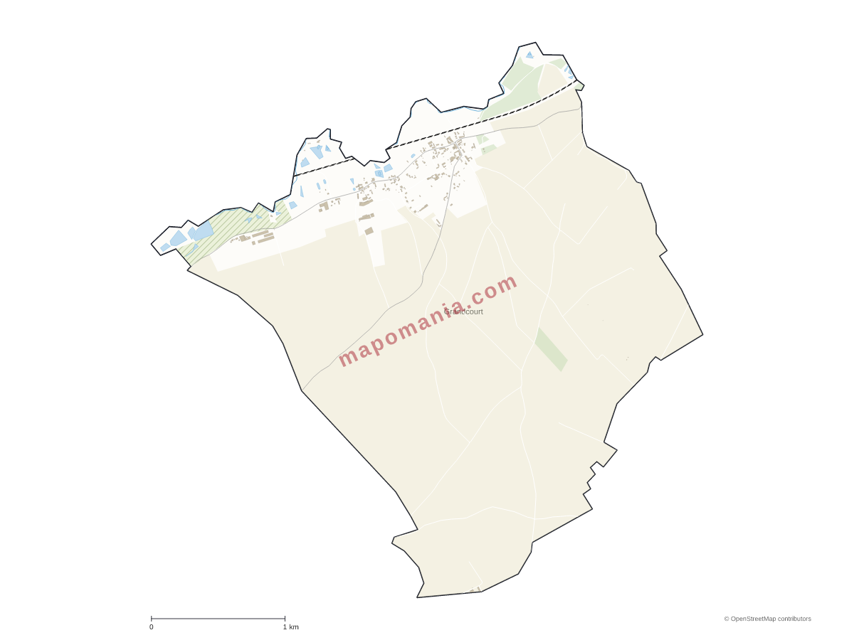 Carte de Grandcourt à personnaliser