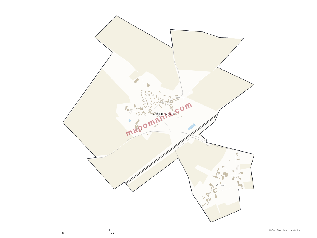 Carte de Grébault-Mesnil à personnaliser