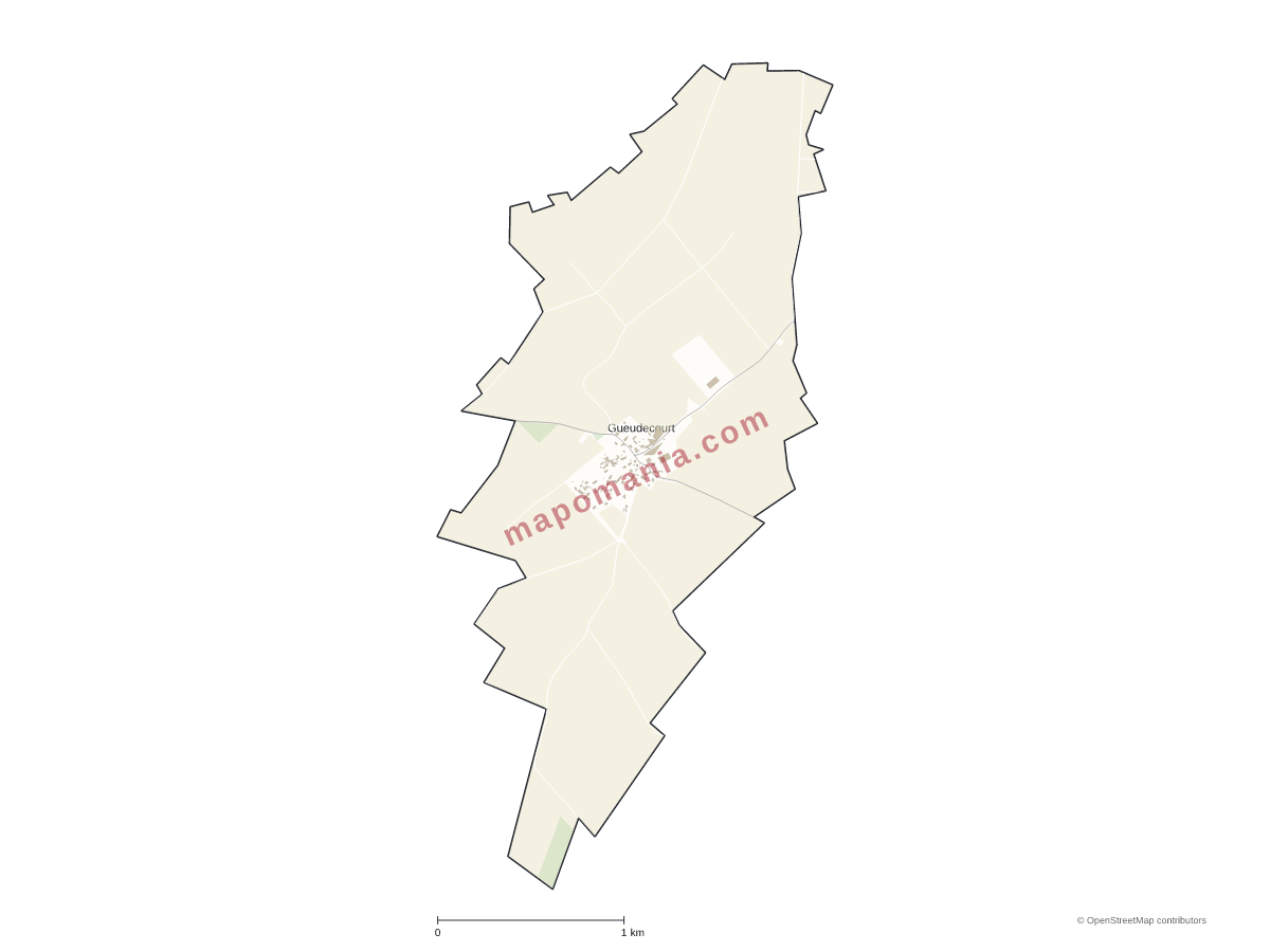 Carte de Gueudecourt à personnaliser