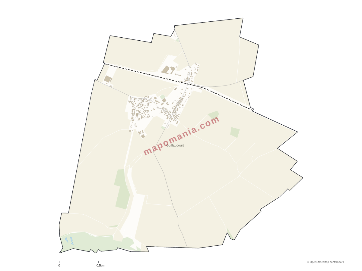 Carte de Guillaucourt à personnaliser