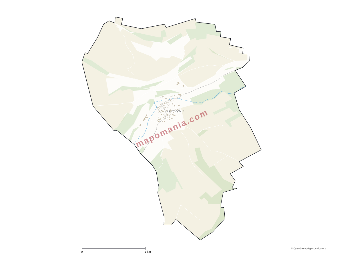Carte de Guizancourt à personnaliser