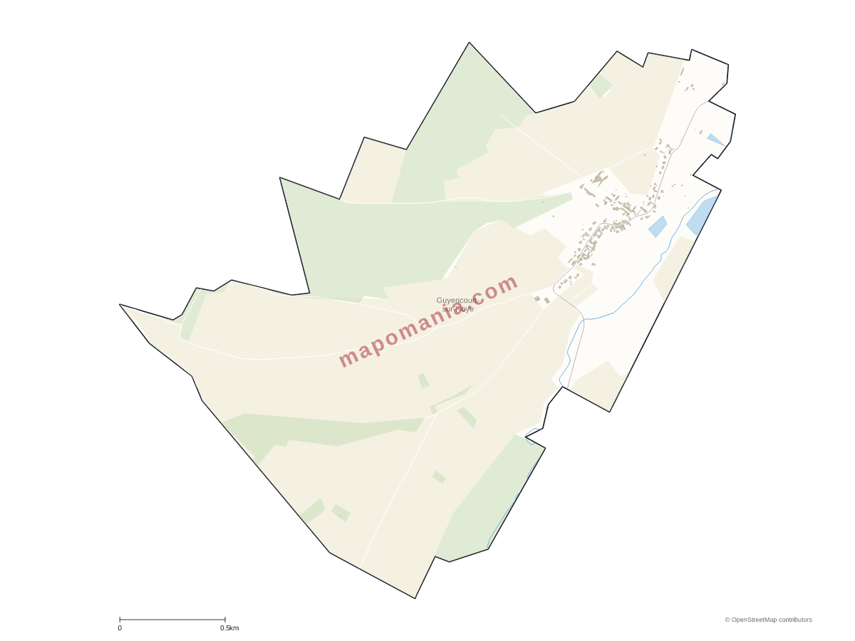 Carte de Guyencourt-sur-Noye à personnaliser