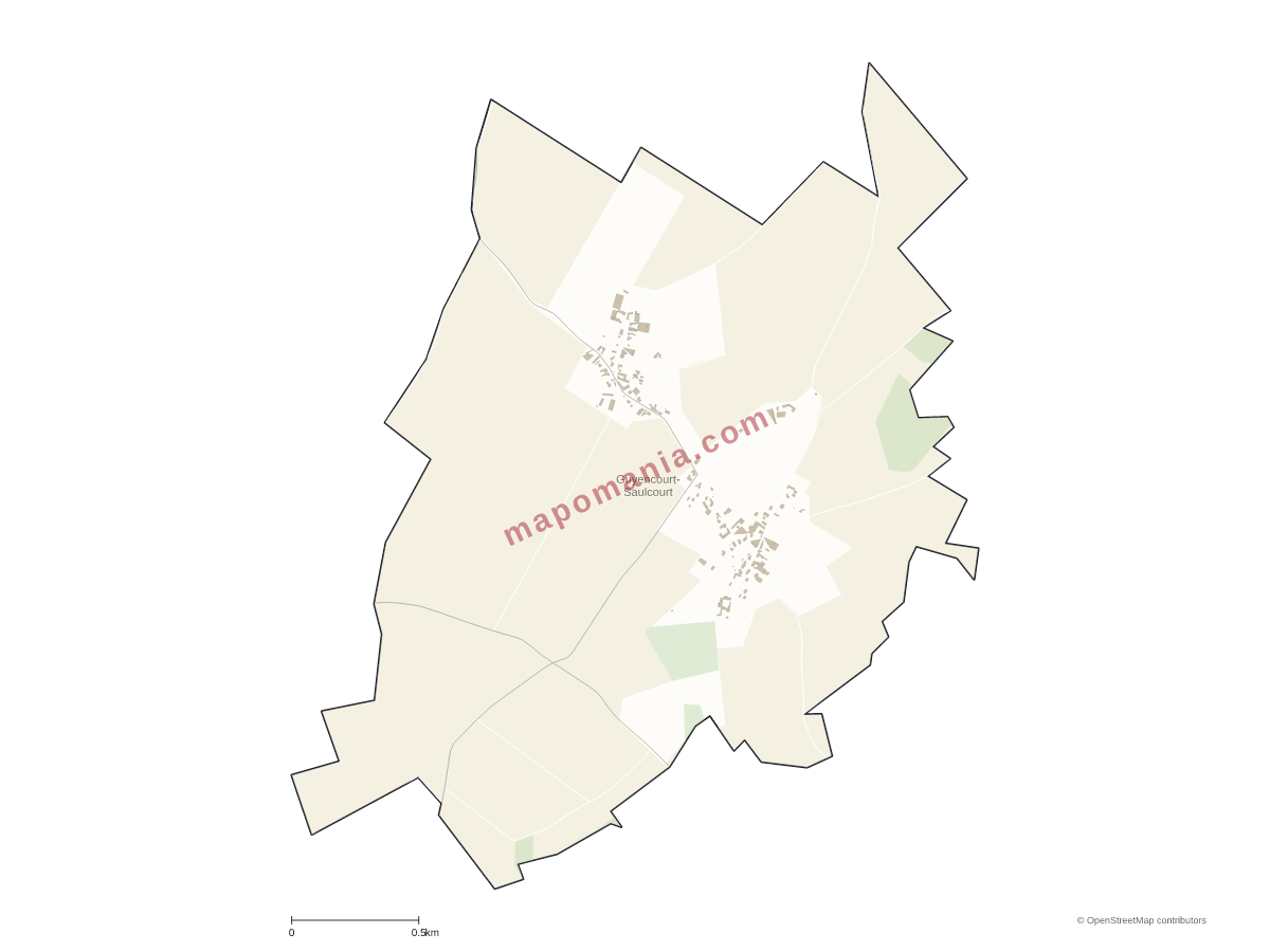 Carte de Guyencourt-Saulcourt à personnaliser