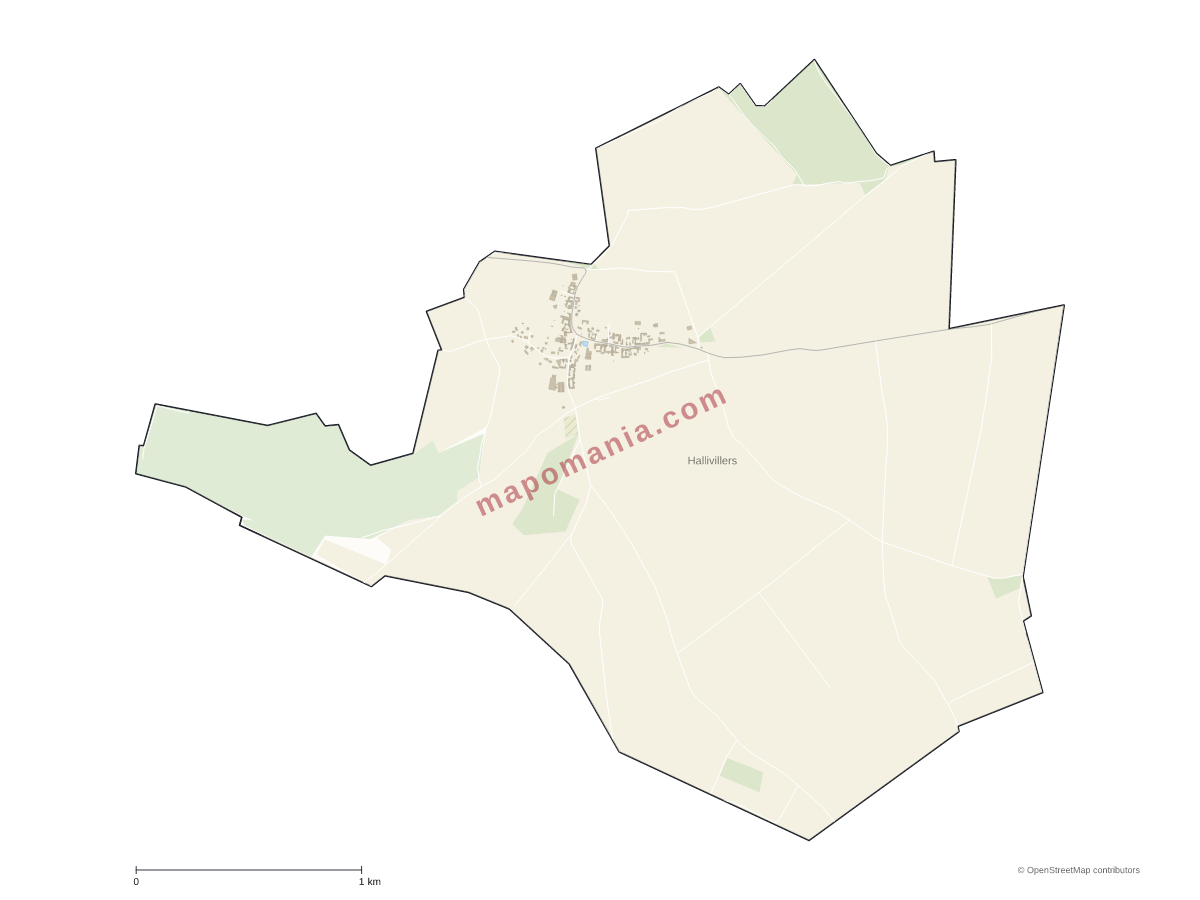 Carte de Hallivillers à personnaliser