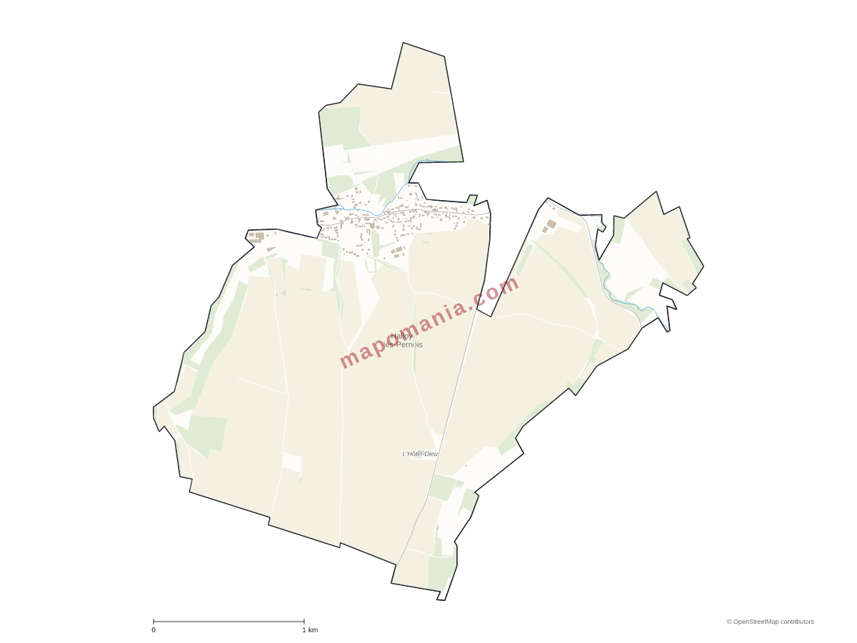 Carte de Halloy-lès-Pernois à personnaliser