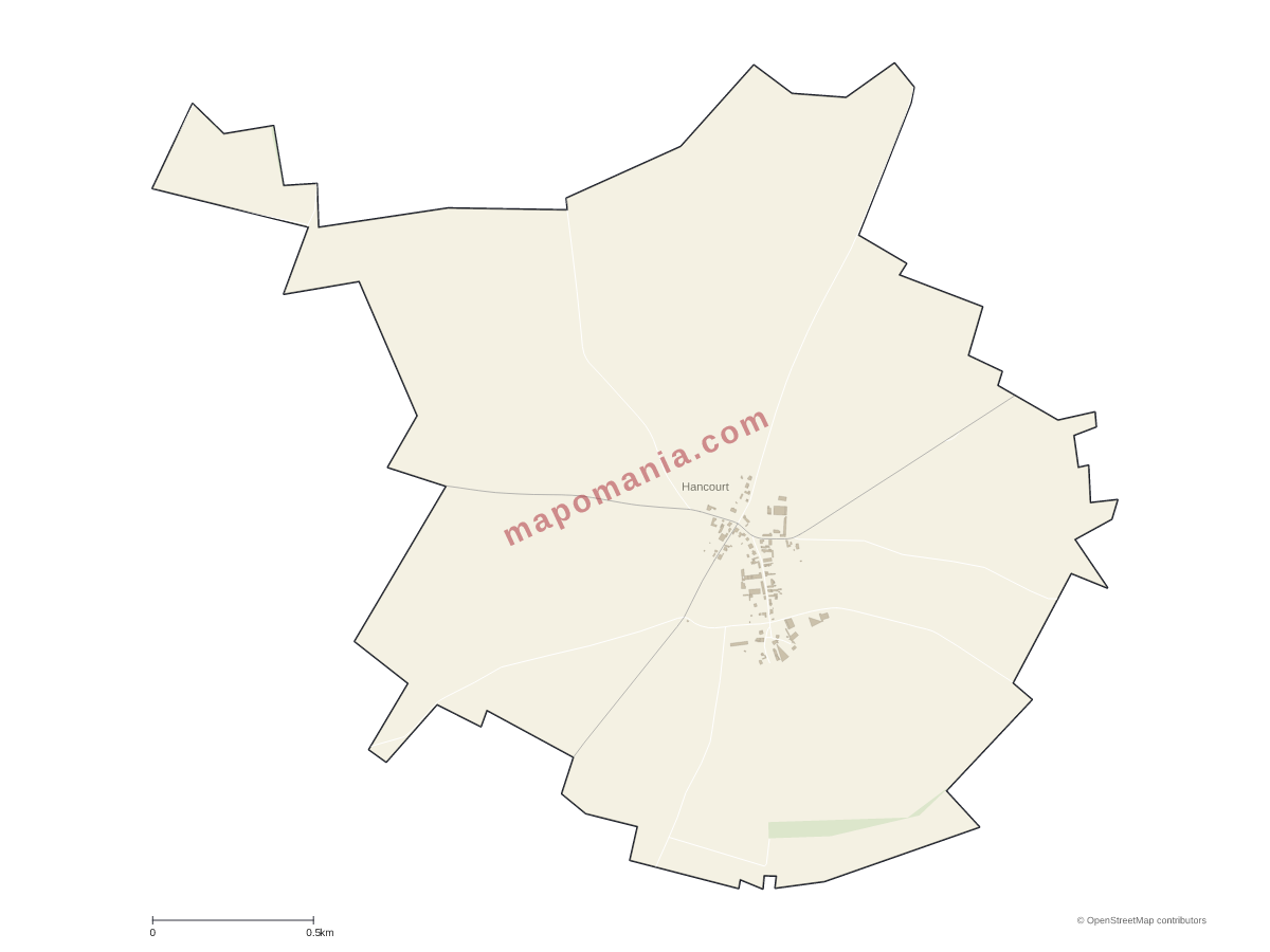 Carte de Hancourt à personnaliser