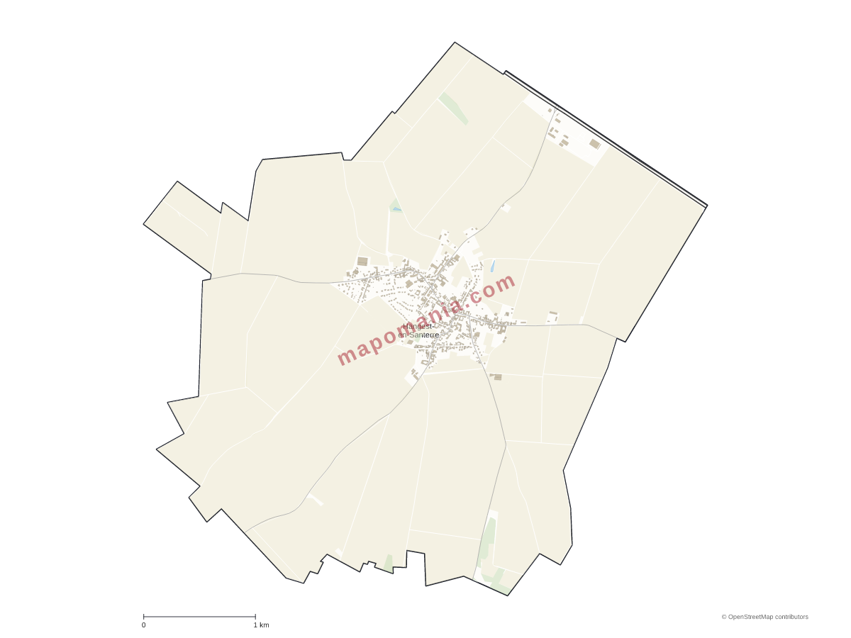 Carte de Hangest-en-Santerre à personnaliser