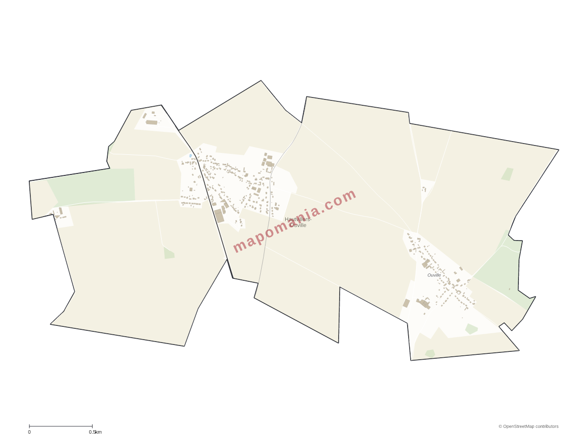 Carte de Hautvillers-Ouville à personnaliser