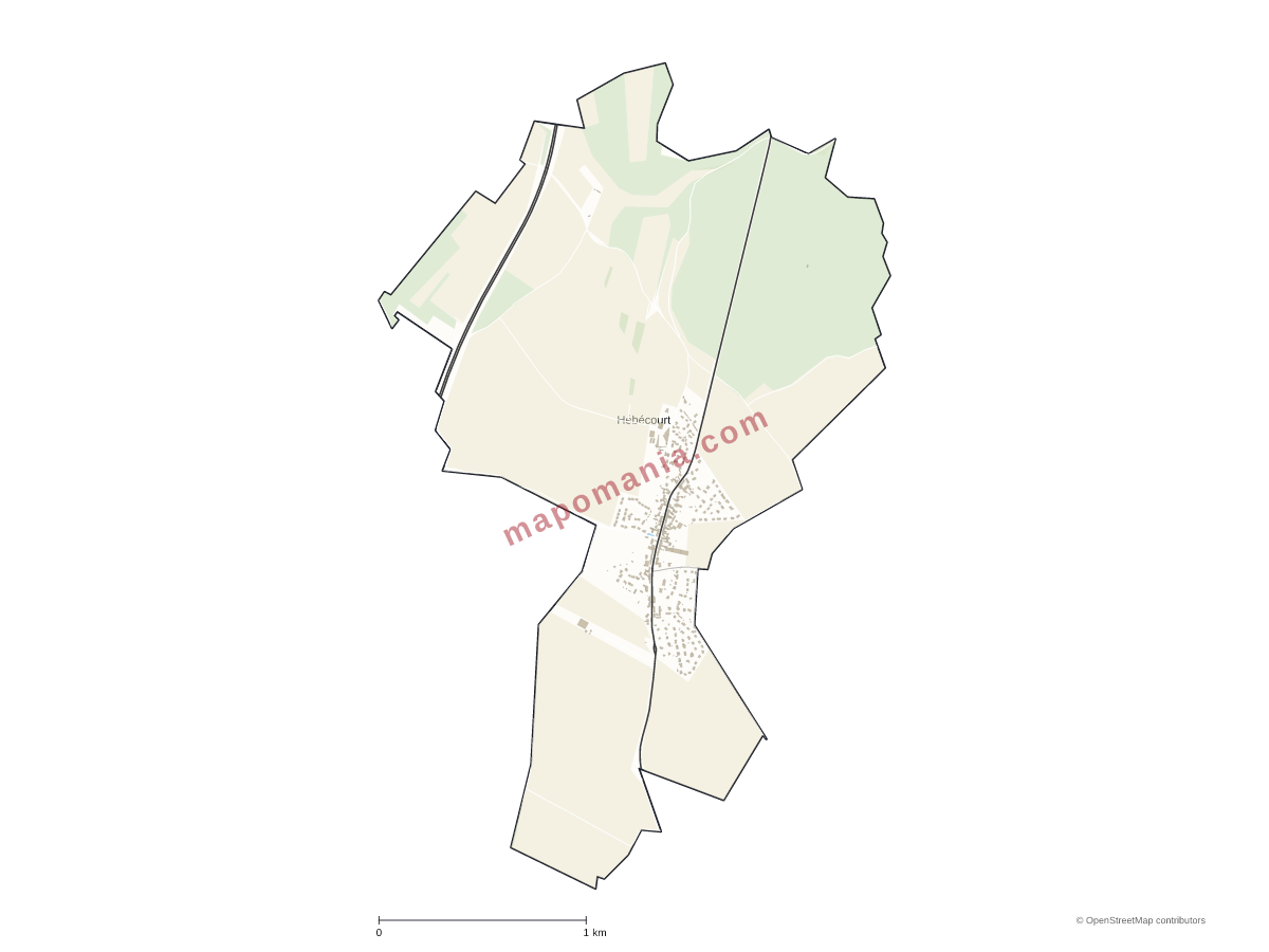 Carte de Hébécourt à personnaliser