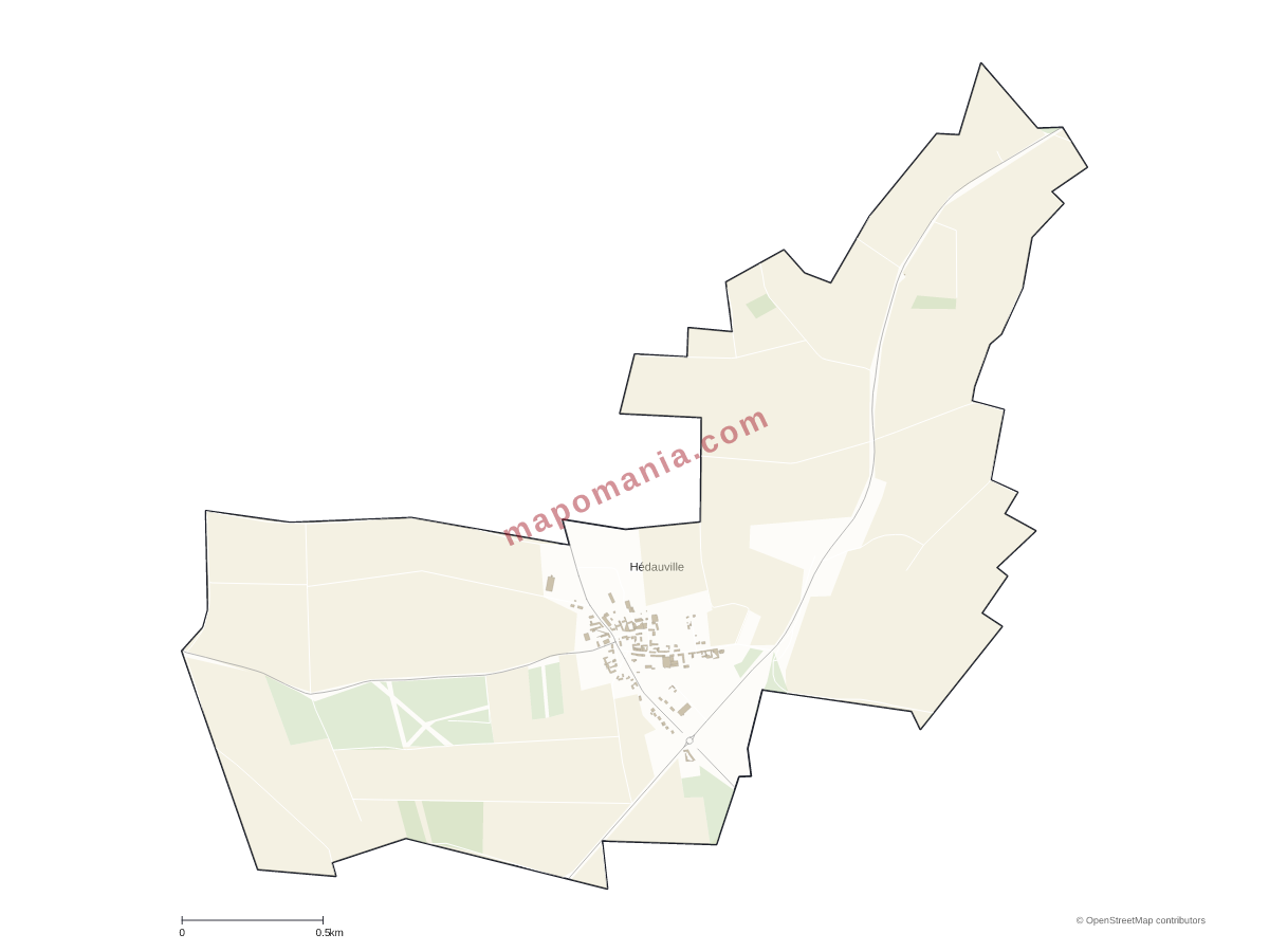 Carte de Hédauville à personnaliser