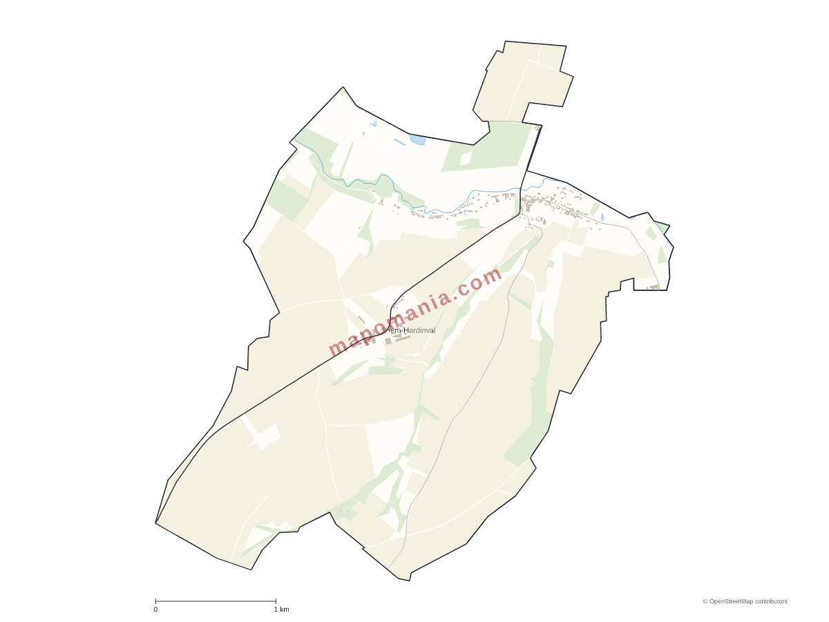 Carte de Hem-Hardinval à personnaliser
